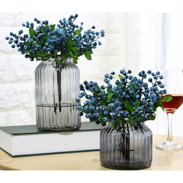 4PCS Artificial Fruit Berry Blueberry Fake Flower Wedding Bouquet Decoration 